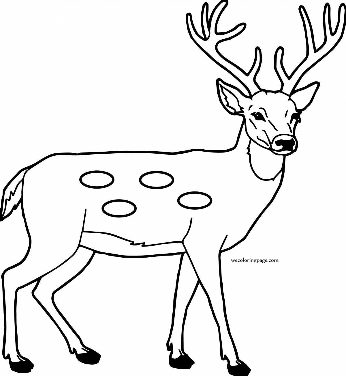 Children coloring deer