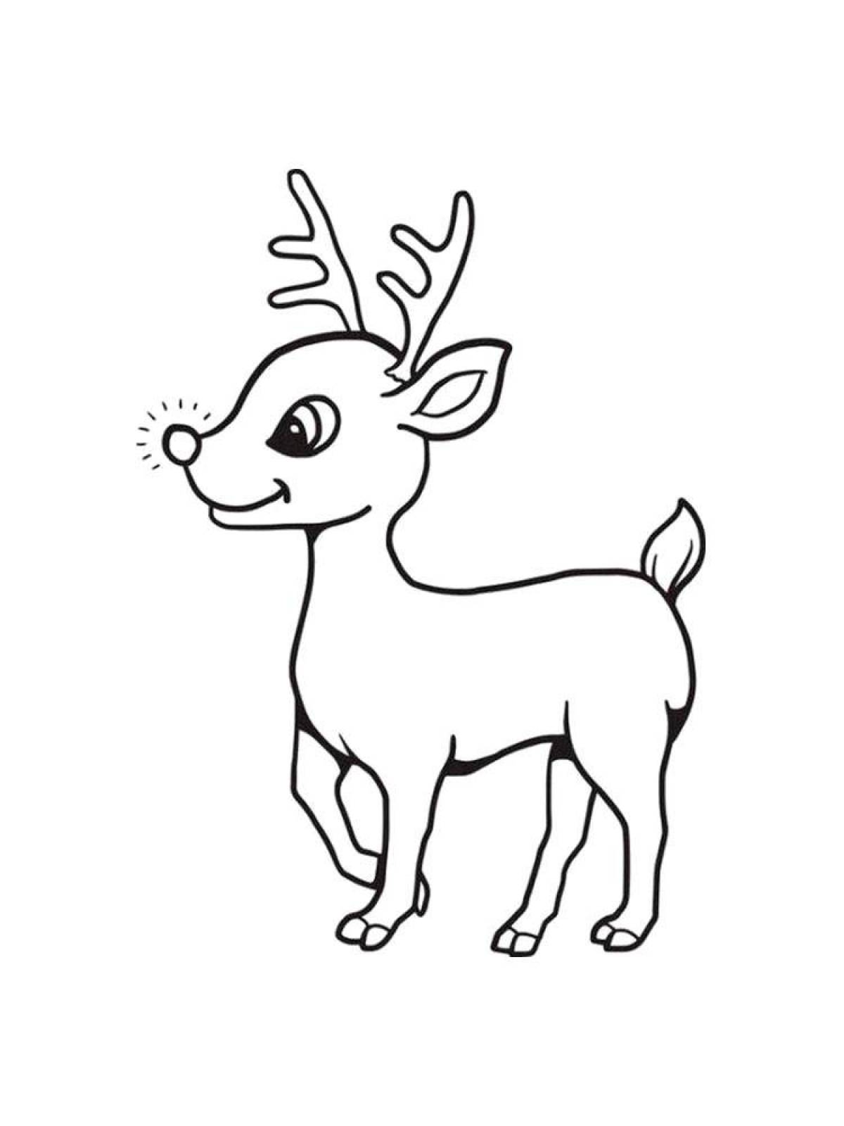 Adorable deer coloring book for kids
