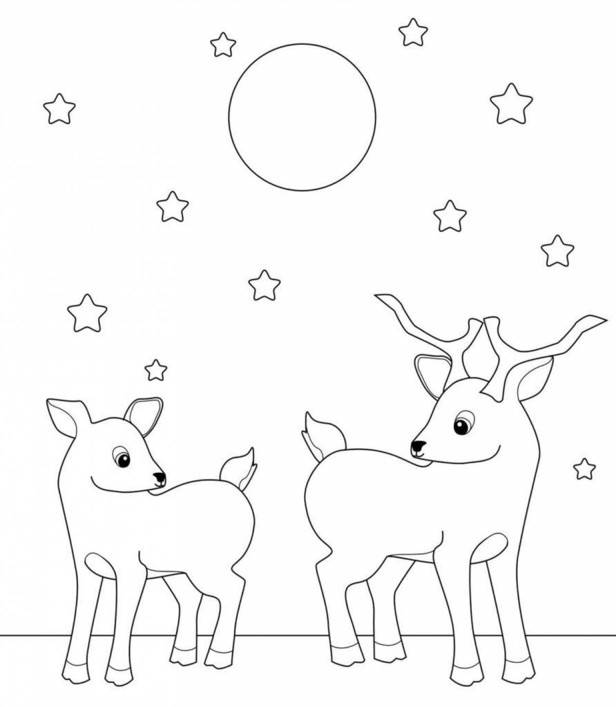 Cute deer coloring pages for kids