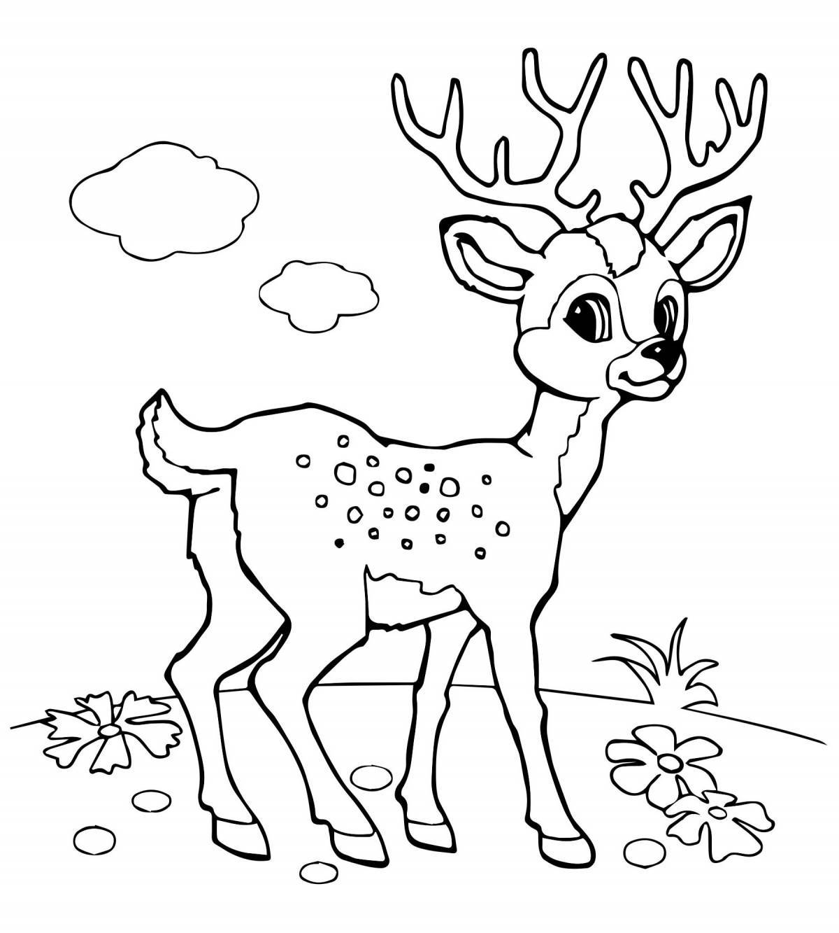 Outstanding deer coloring page for kids