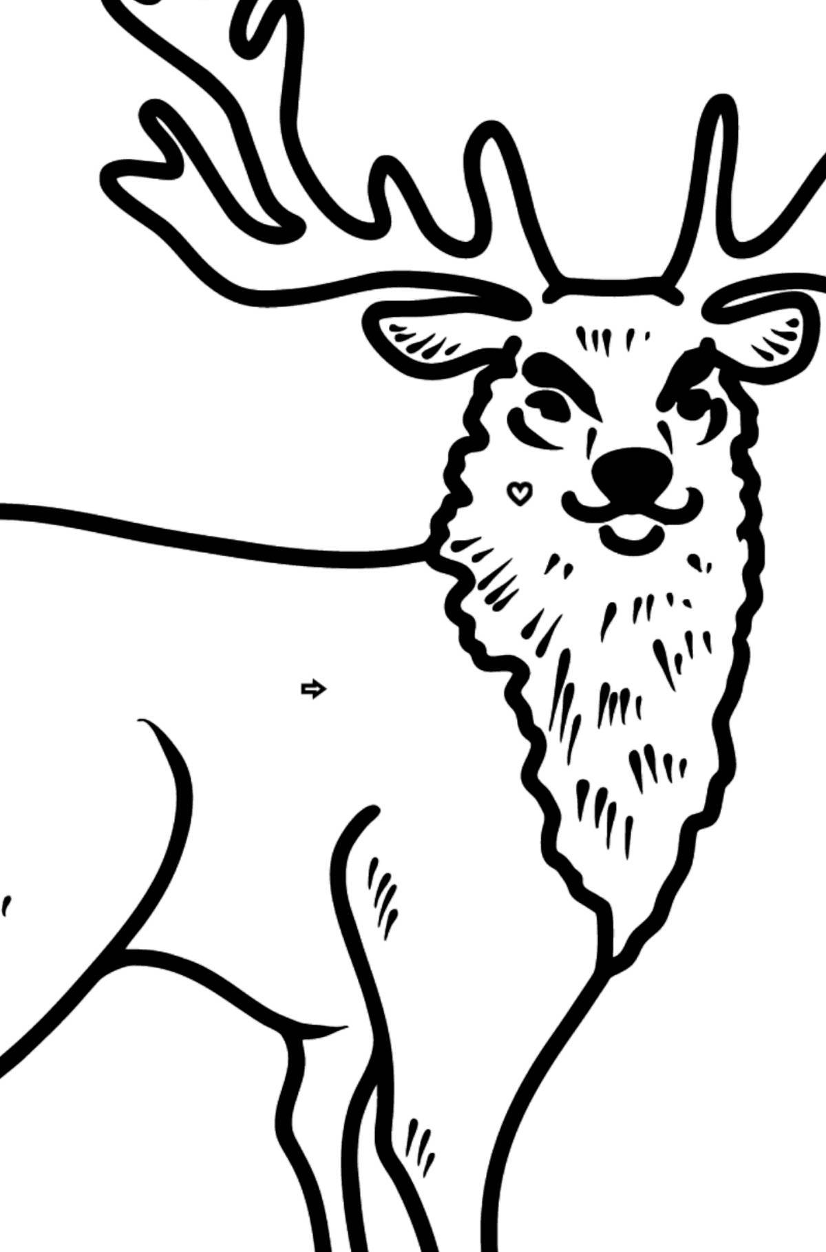 Blissful deer coloring page for kids