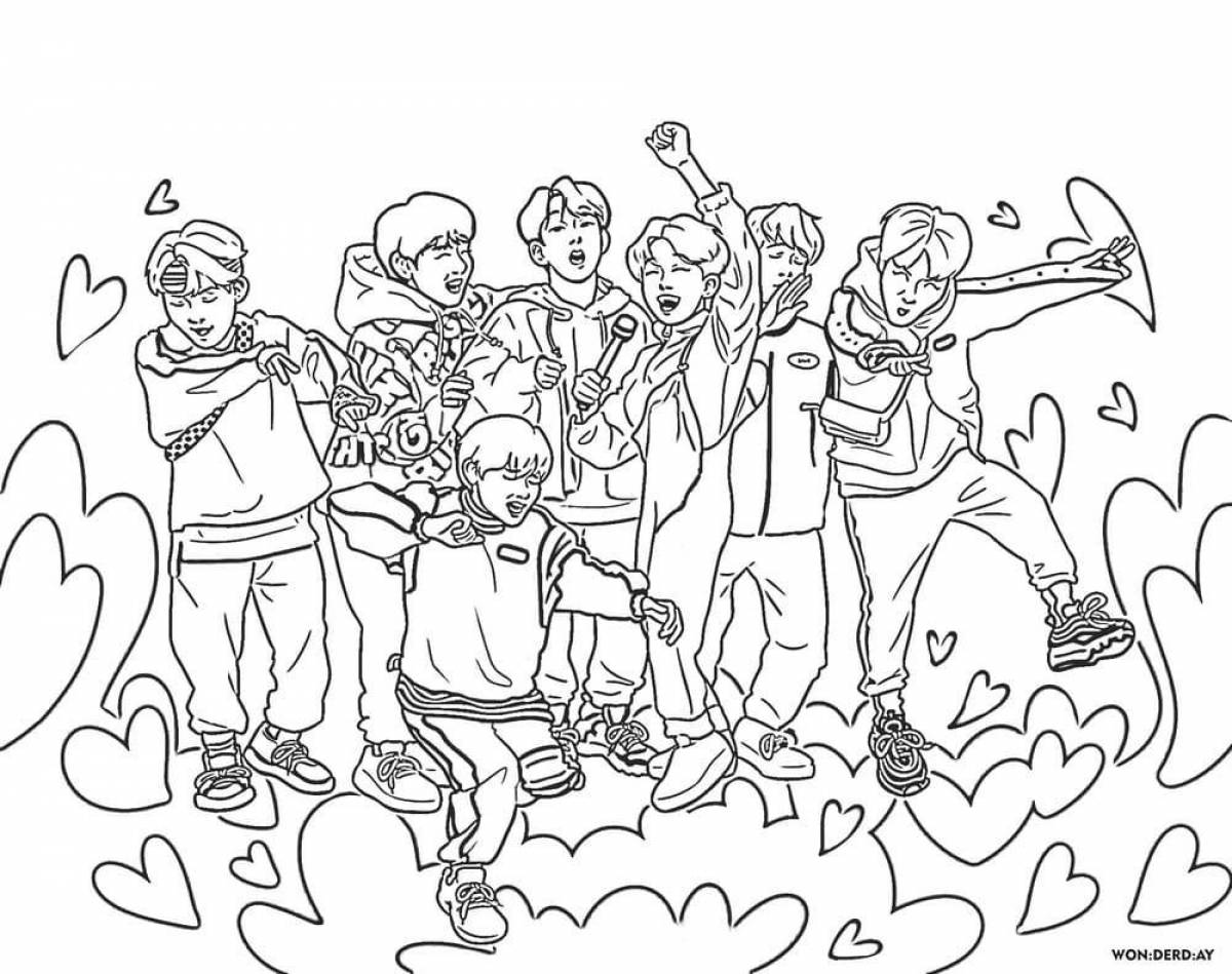 Playful bts coloring page