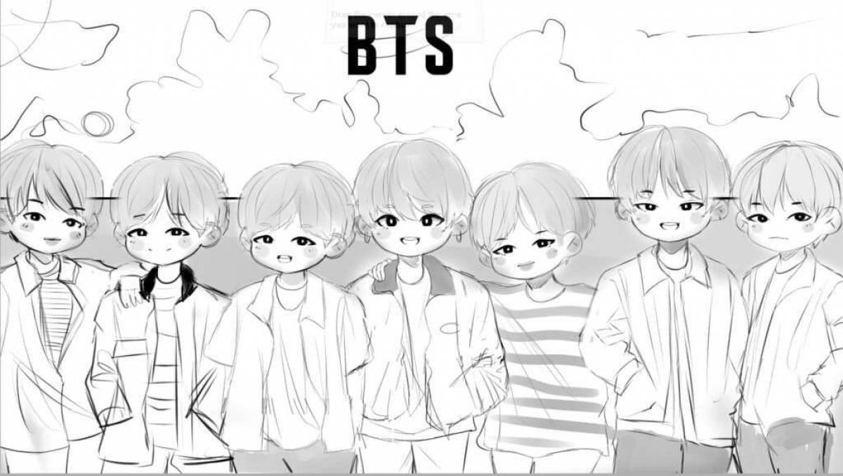Cute bts coloring page