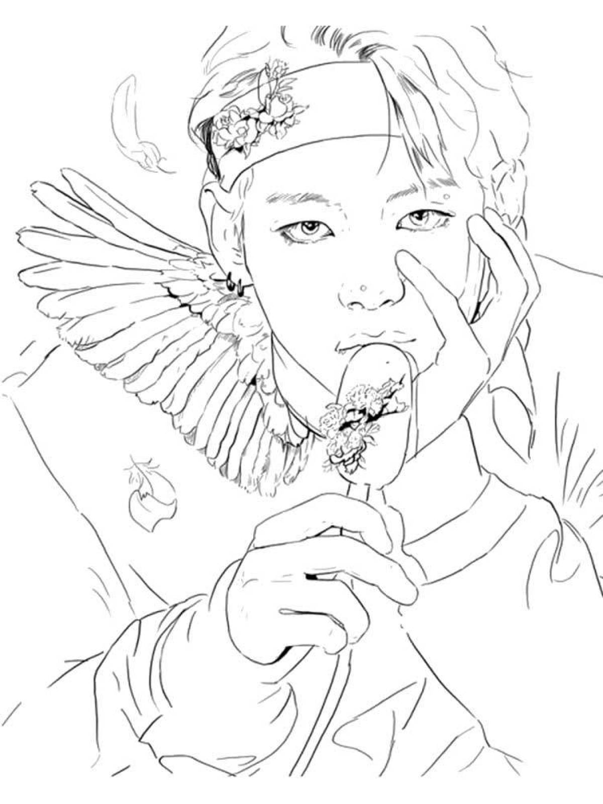 Beautiful bts coloring page