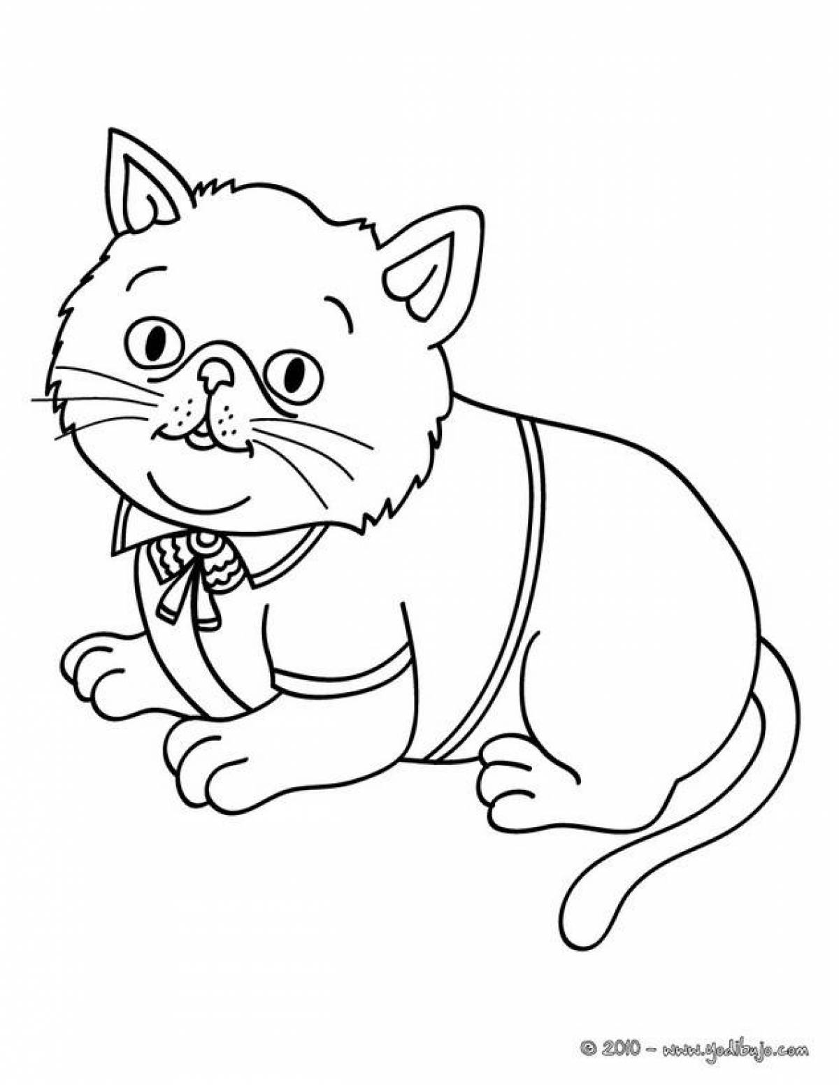 Friendly coloring cat basic