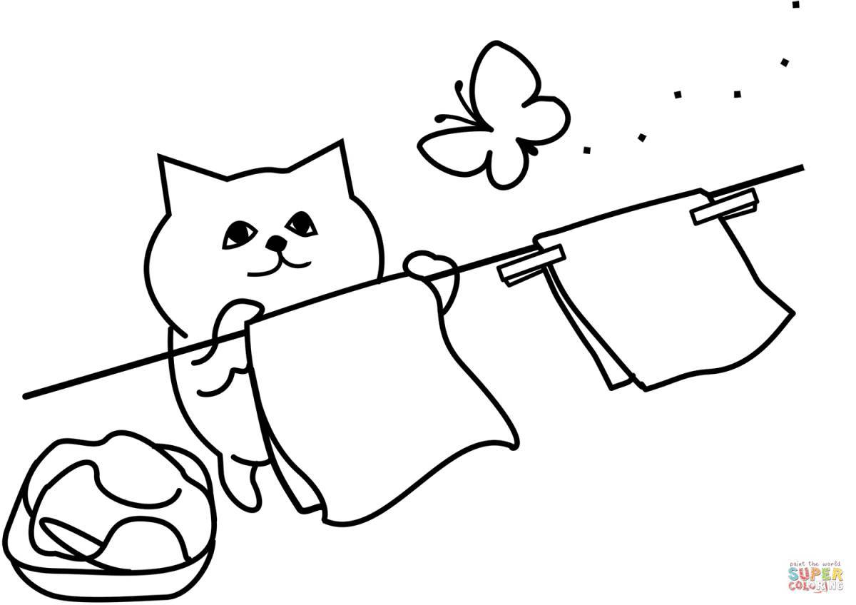 Loving coloring cat basik
