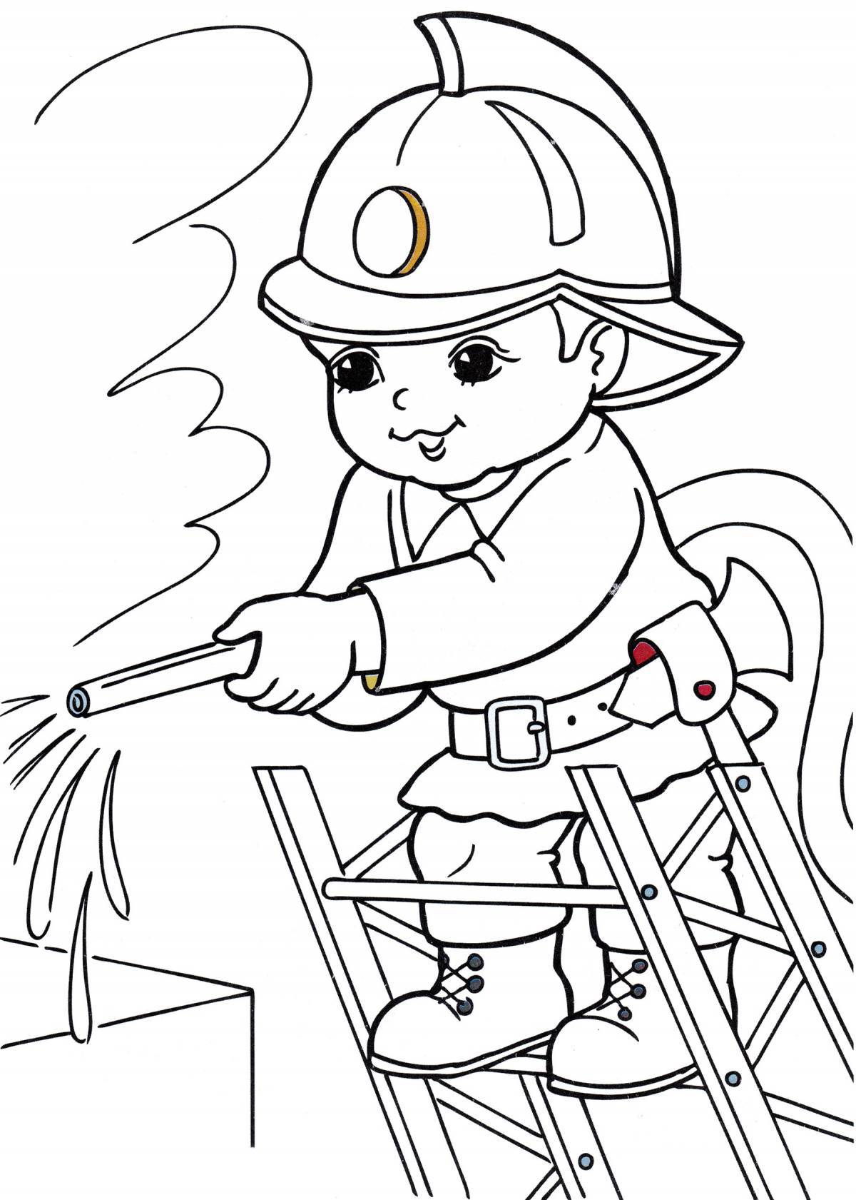 Colourful coloring pages of professions for children 6-7 years old