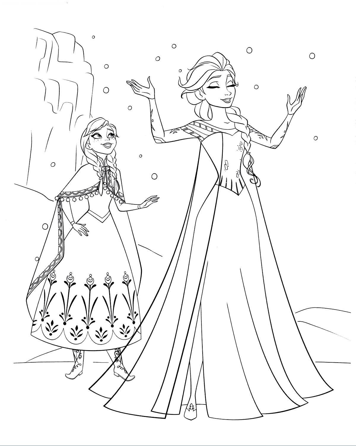 Touching coloring elsa cold heart