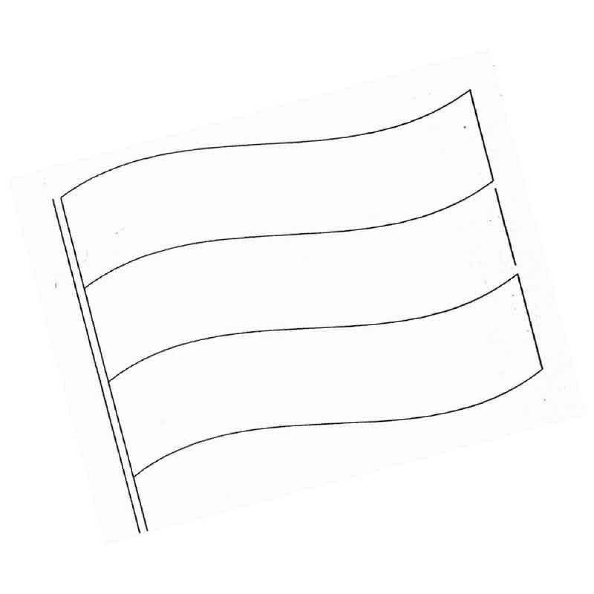 Shining Russian flag coloring page for kids