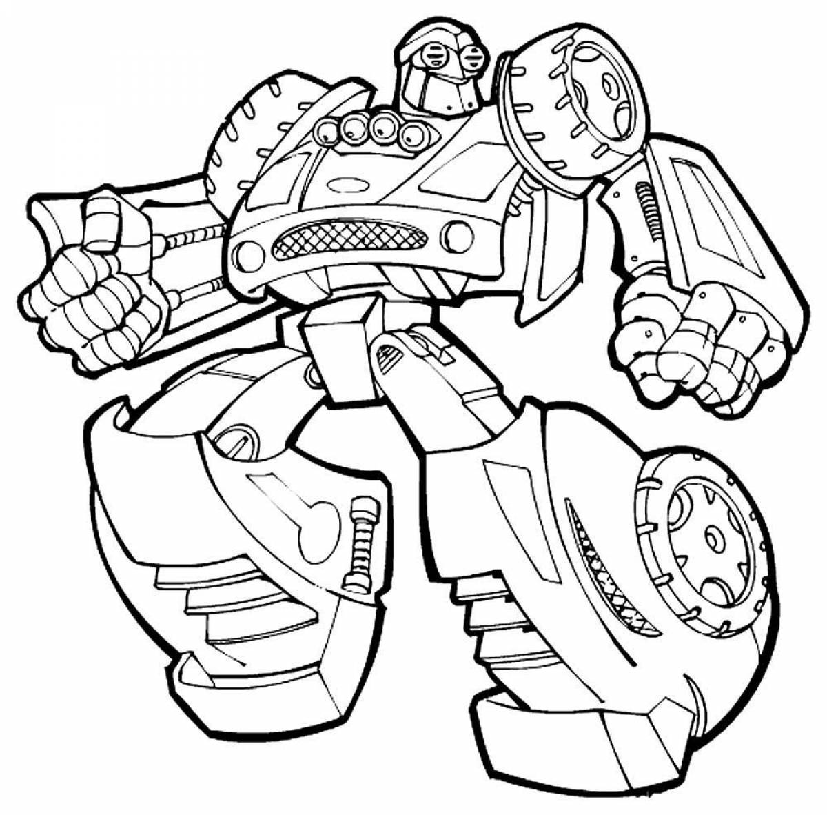 Playful robot coloring page for boys