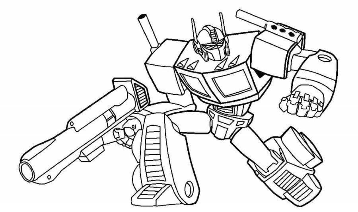 Color robot coloring book for boys
