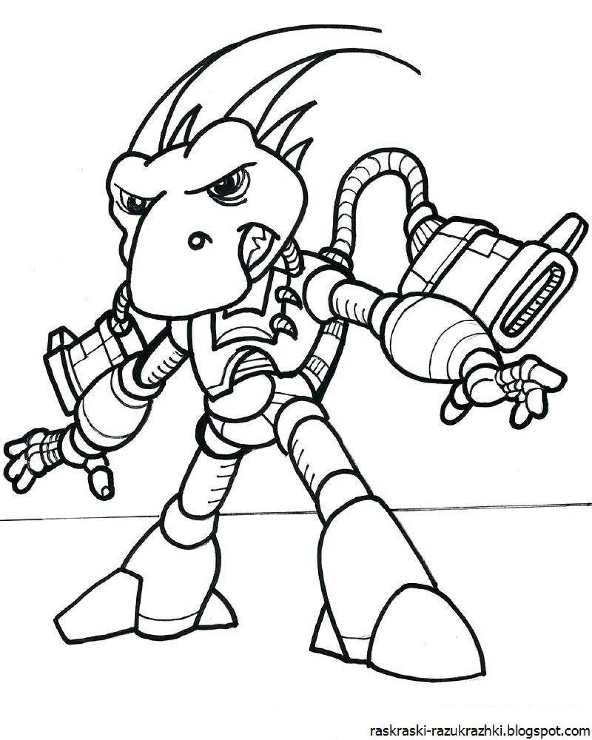 Color-frenzy robot coloring page for boys