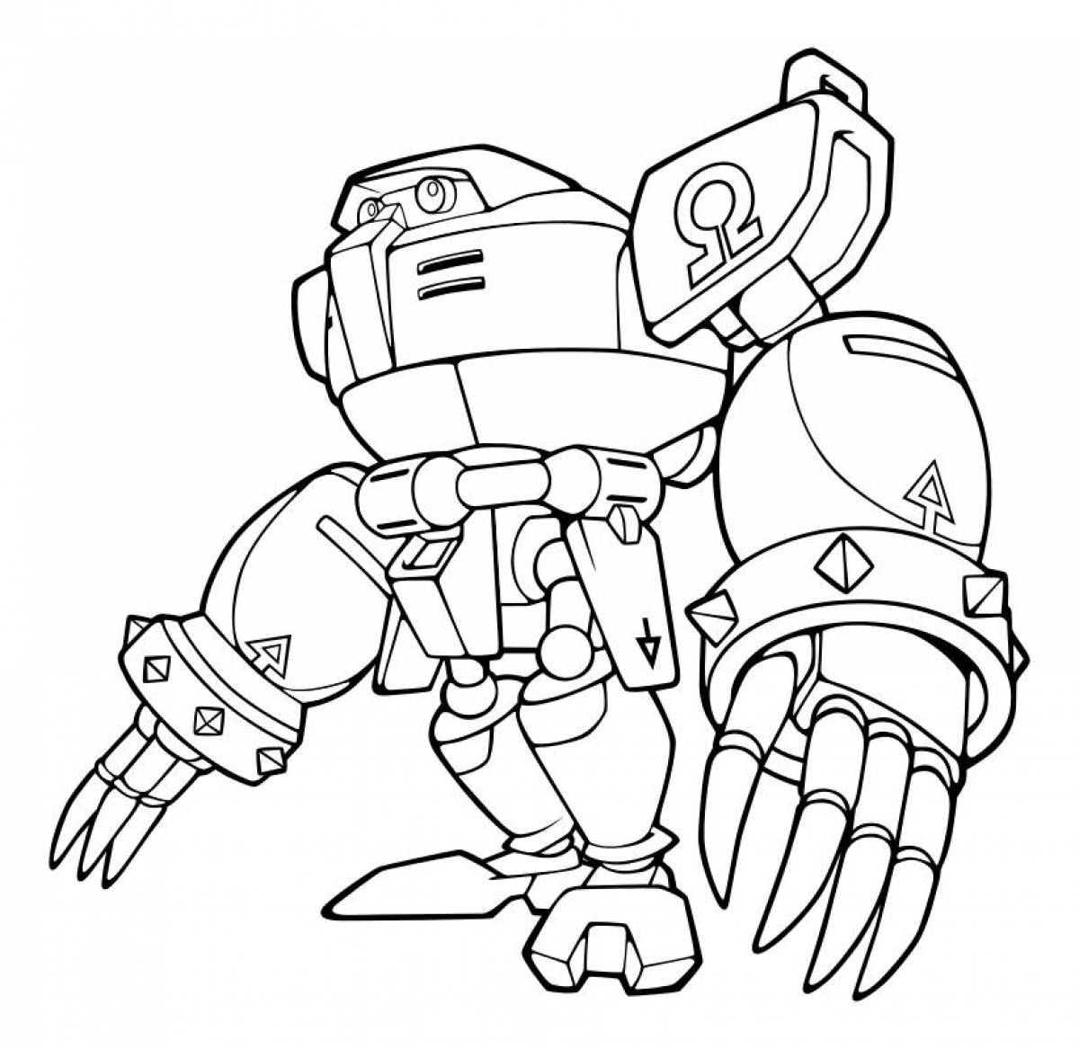 Robot coloring page for boys
