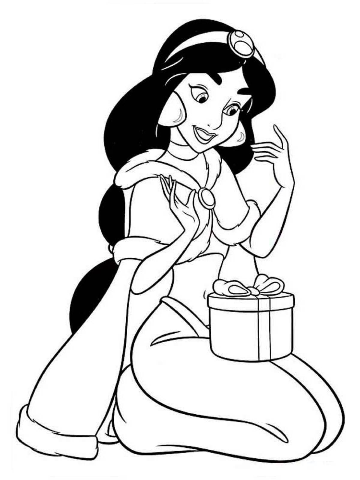 Disney princess glitter coloring pages