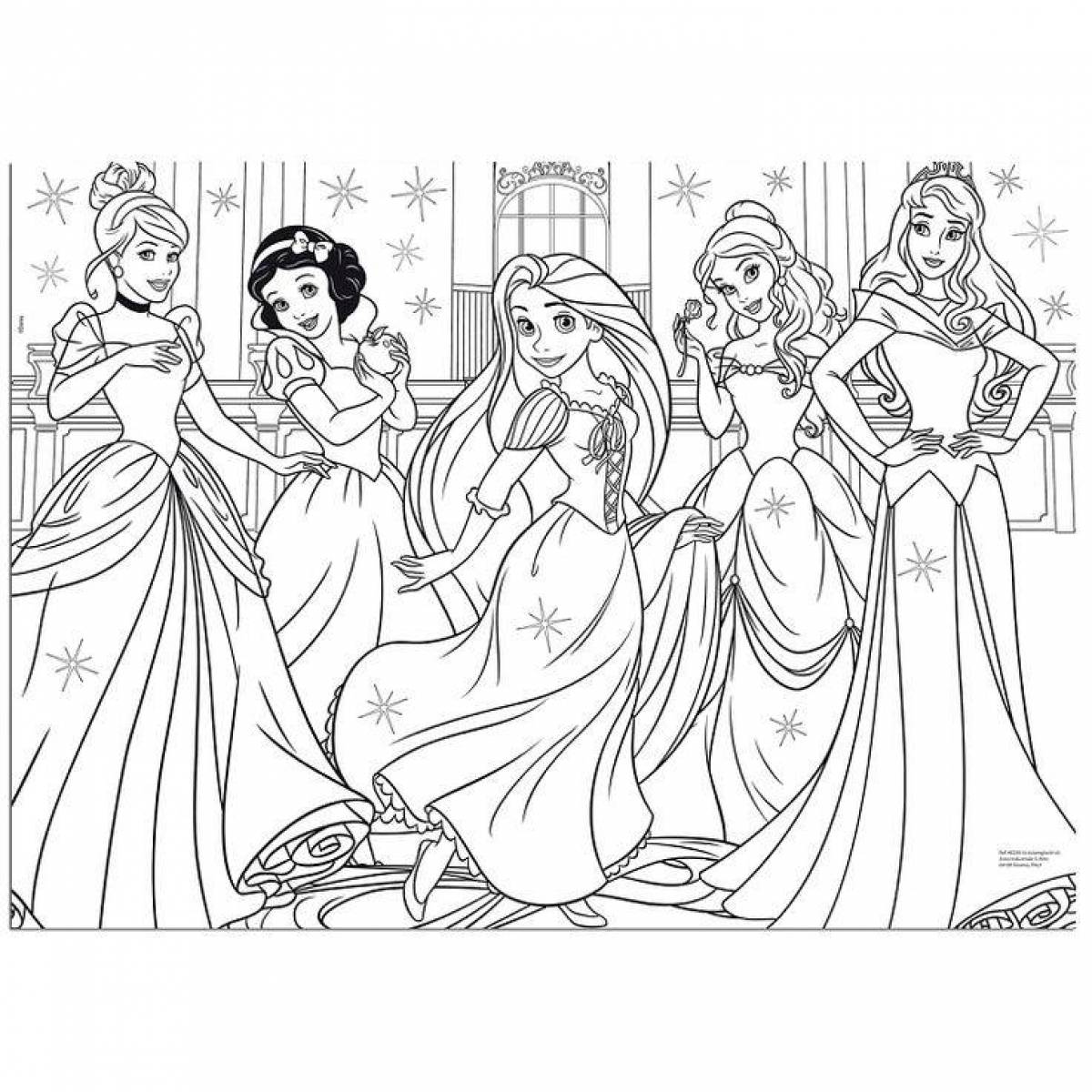 Disney princess glowing coloring pages