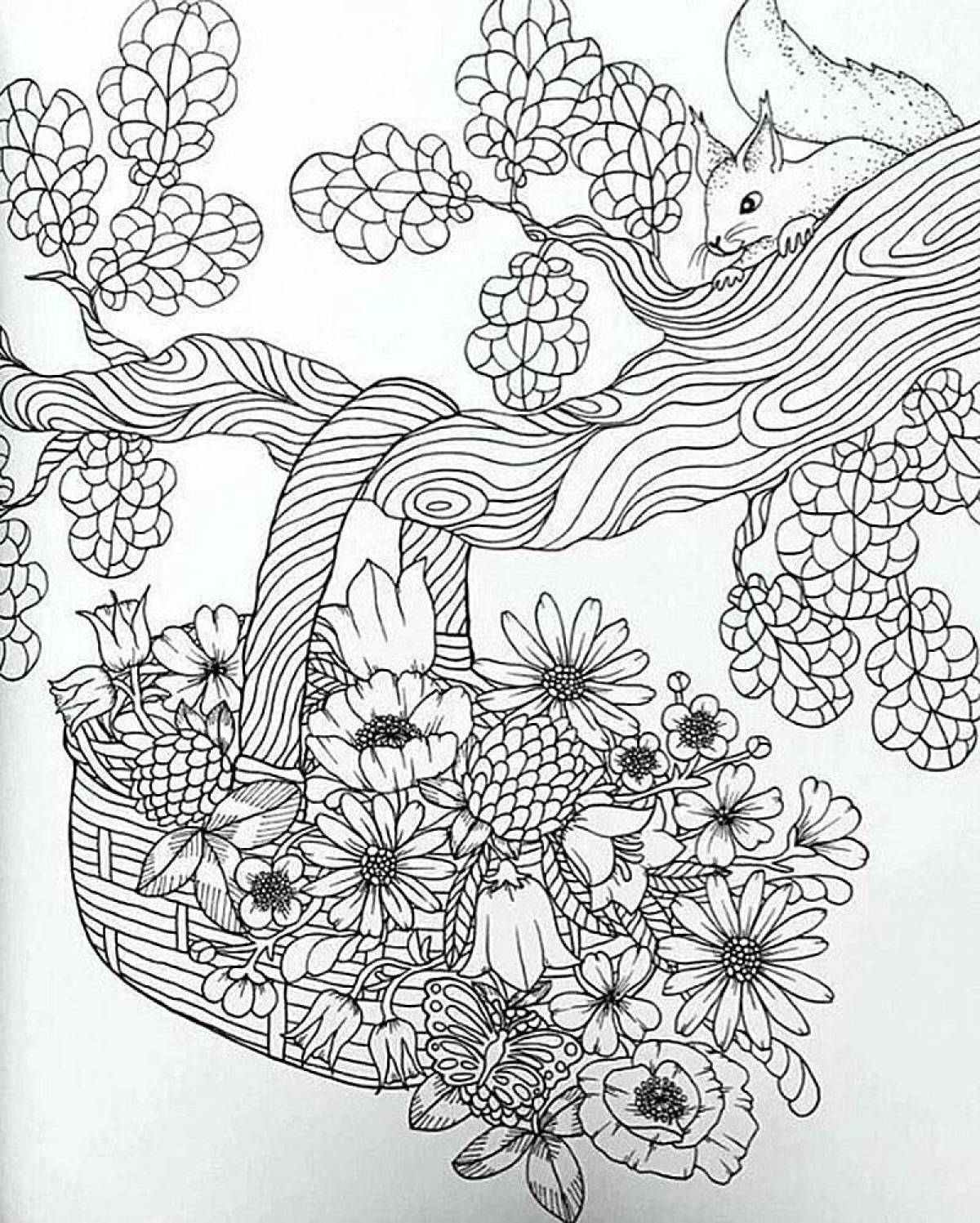 Serene anti-stress coloring book for adults