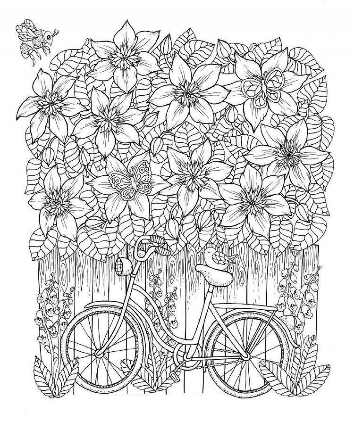 Stimulating anti-stress coloring book for adults