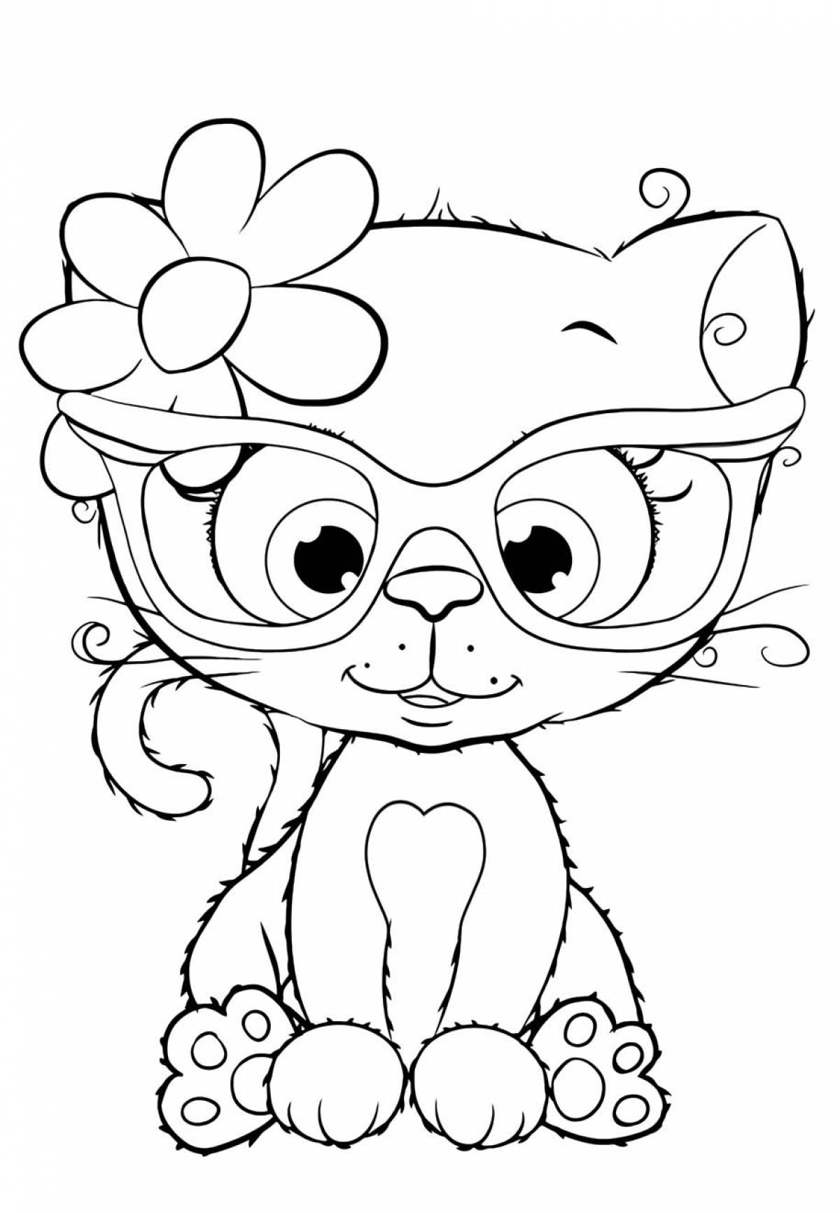Glitter coloring book for cat girls