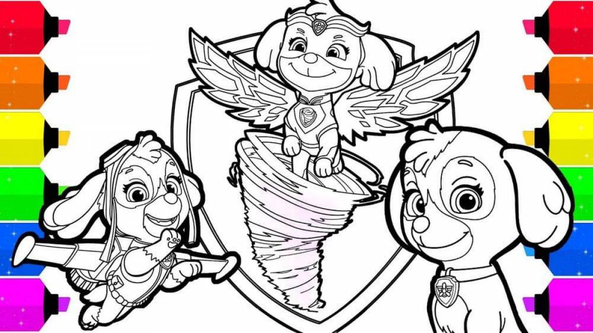 Gorgeous sky paw patrol coloring page