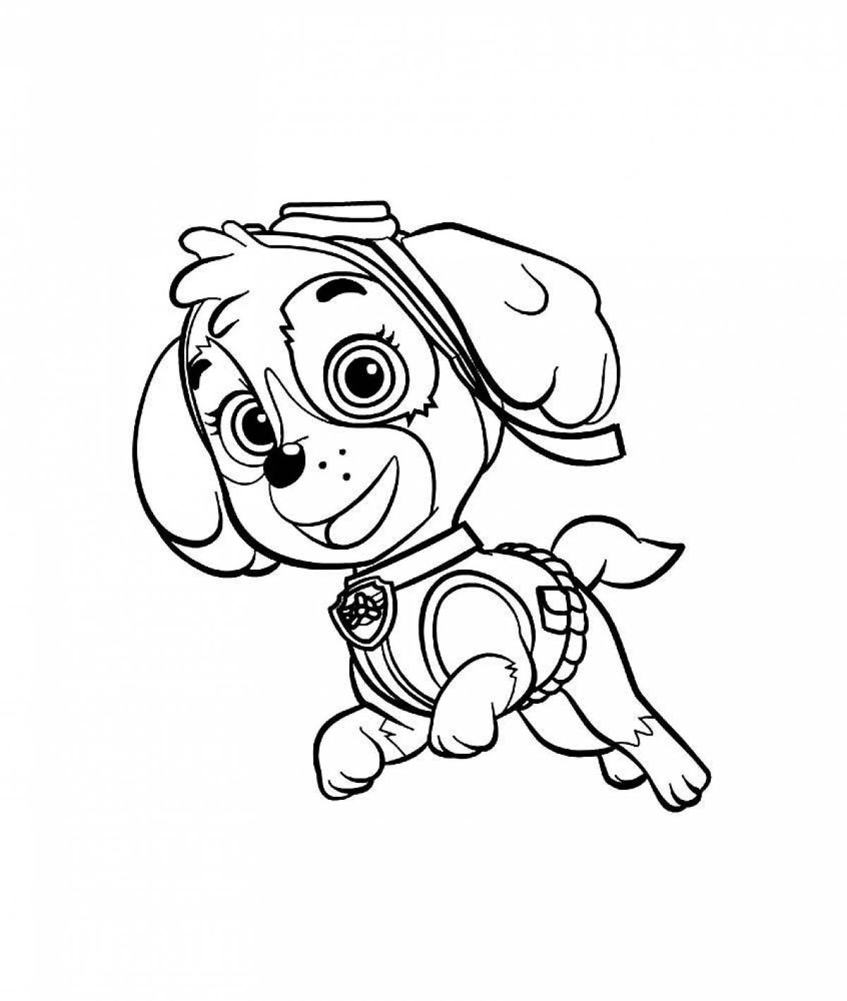 Adorable Paw Patrol Sky Coloring Page