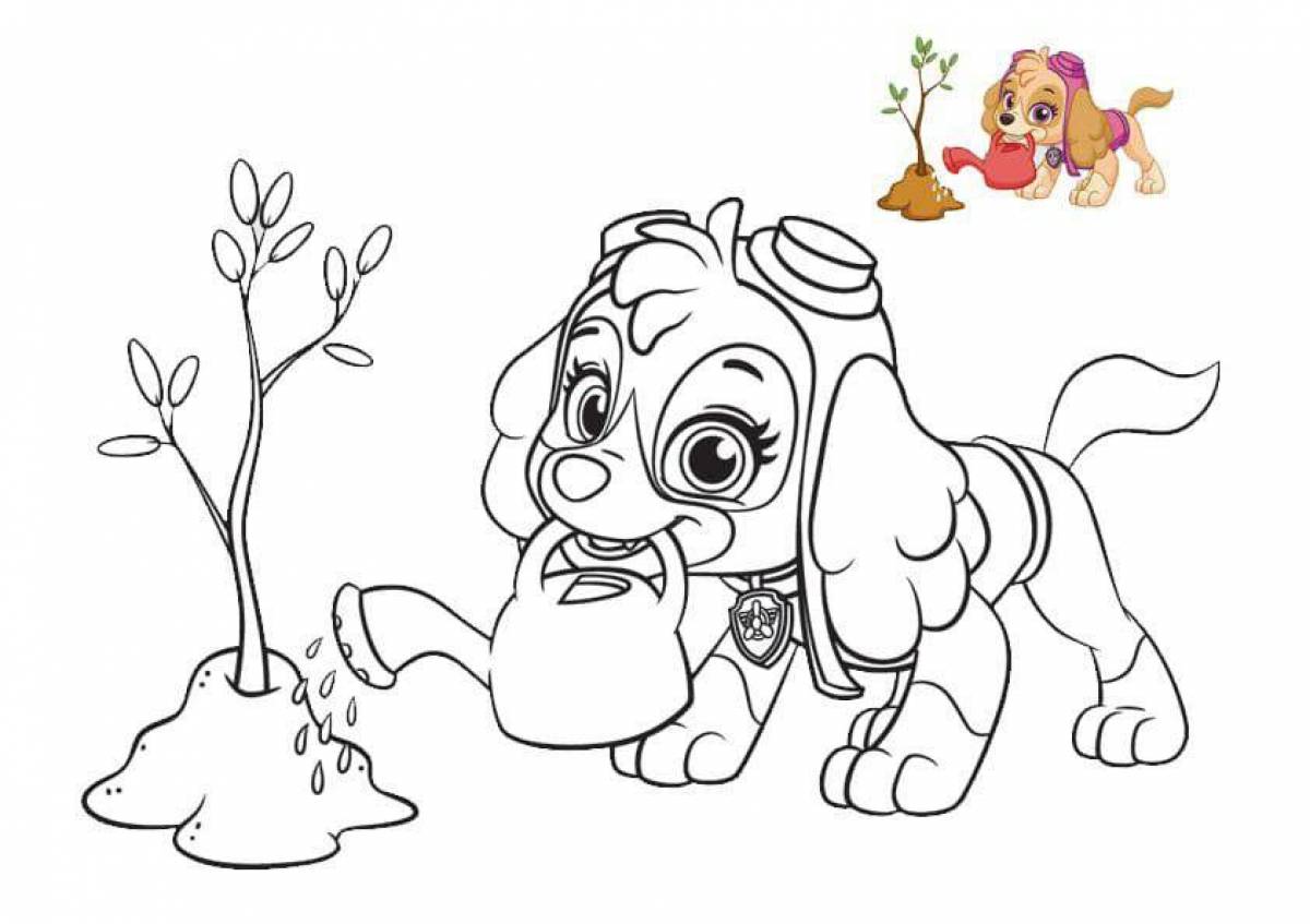 Awesome sky paw patrol coloring page