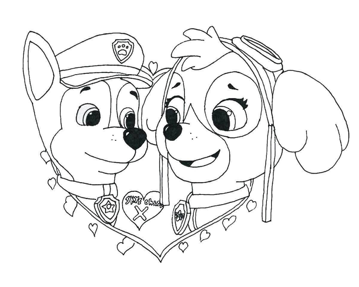 Coloring page playful sky paw patrol