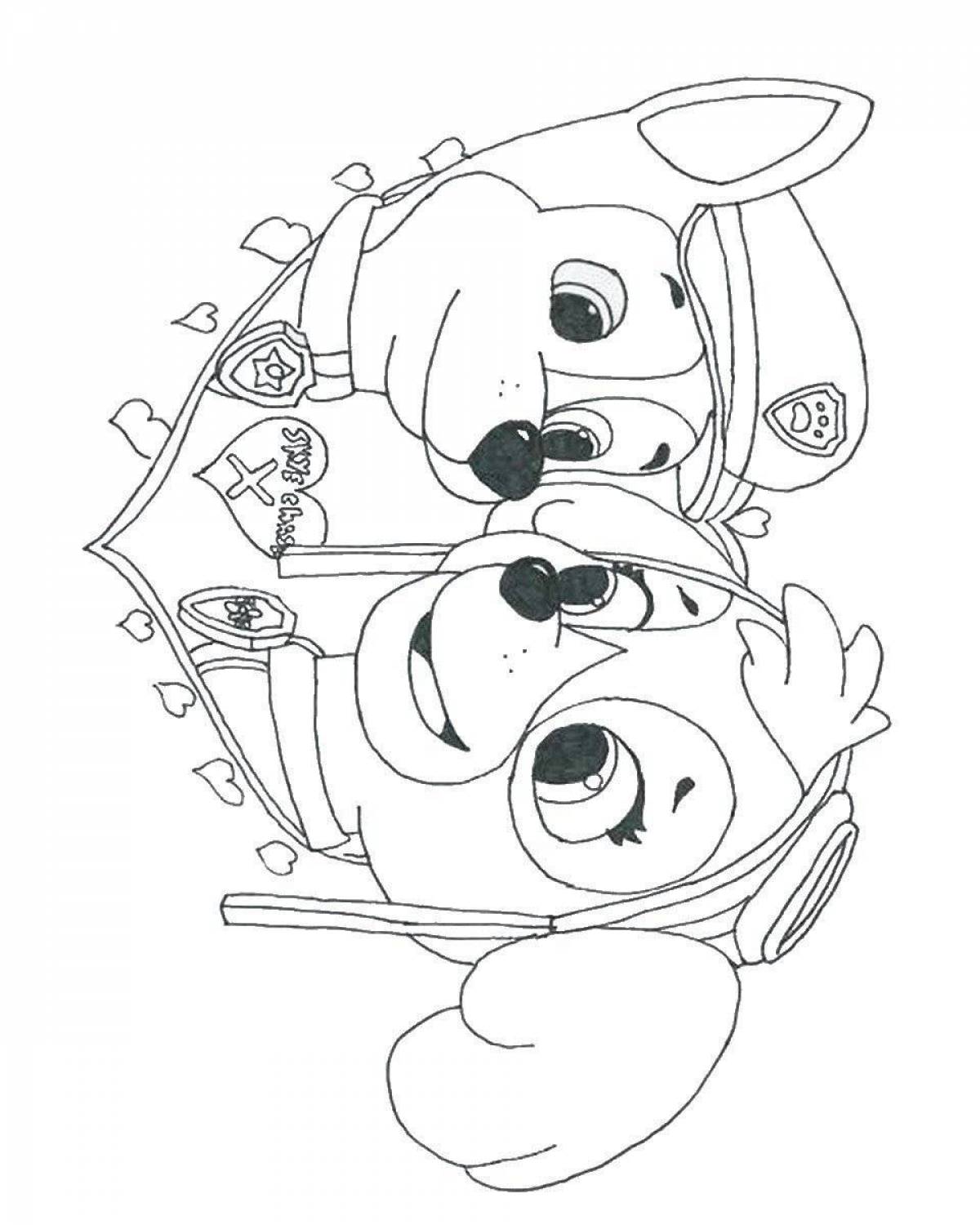 Paw Patrol glowing sky coloring page