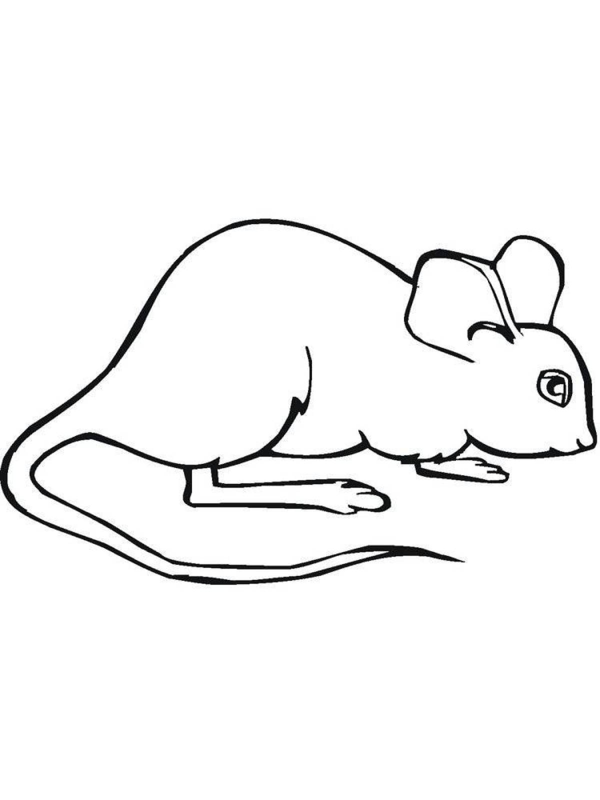 Симпатичная мышь-раскраска