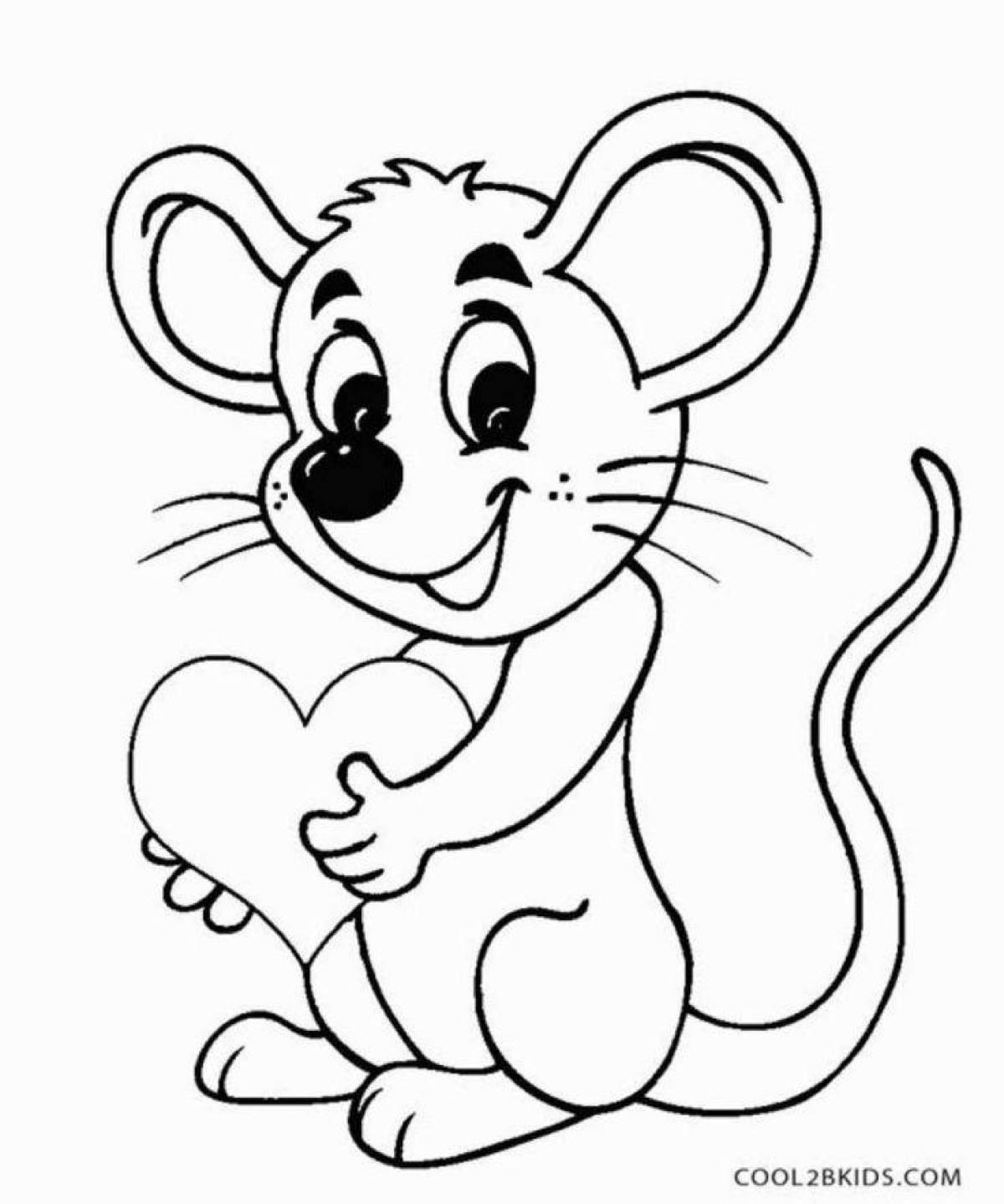 Playful coloring mouse