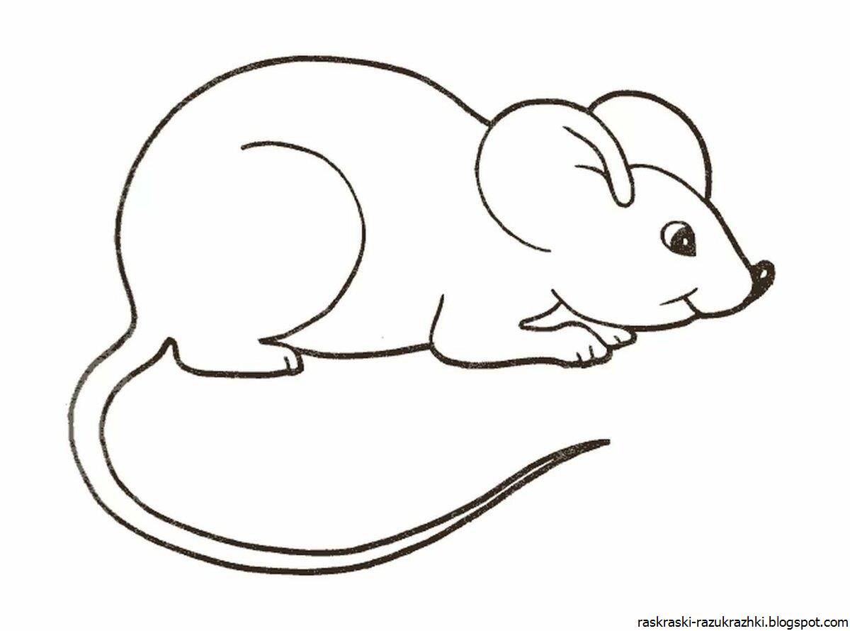 Радостная раскраска мышь