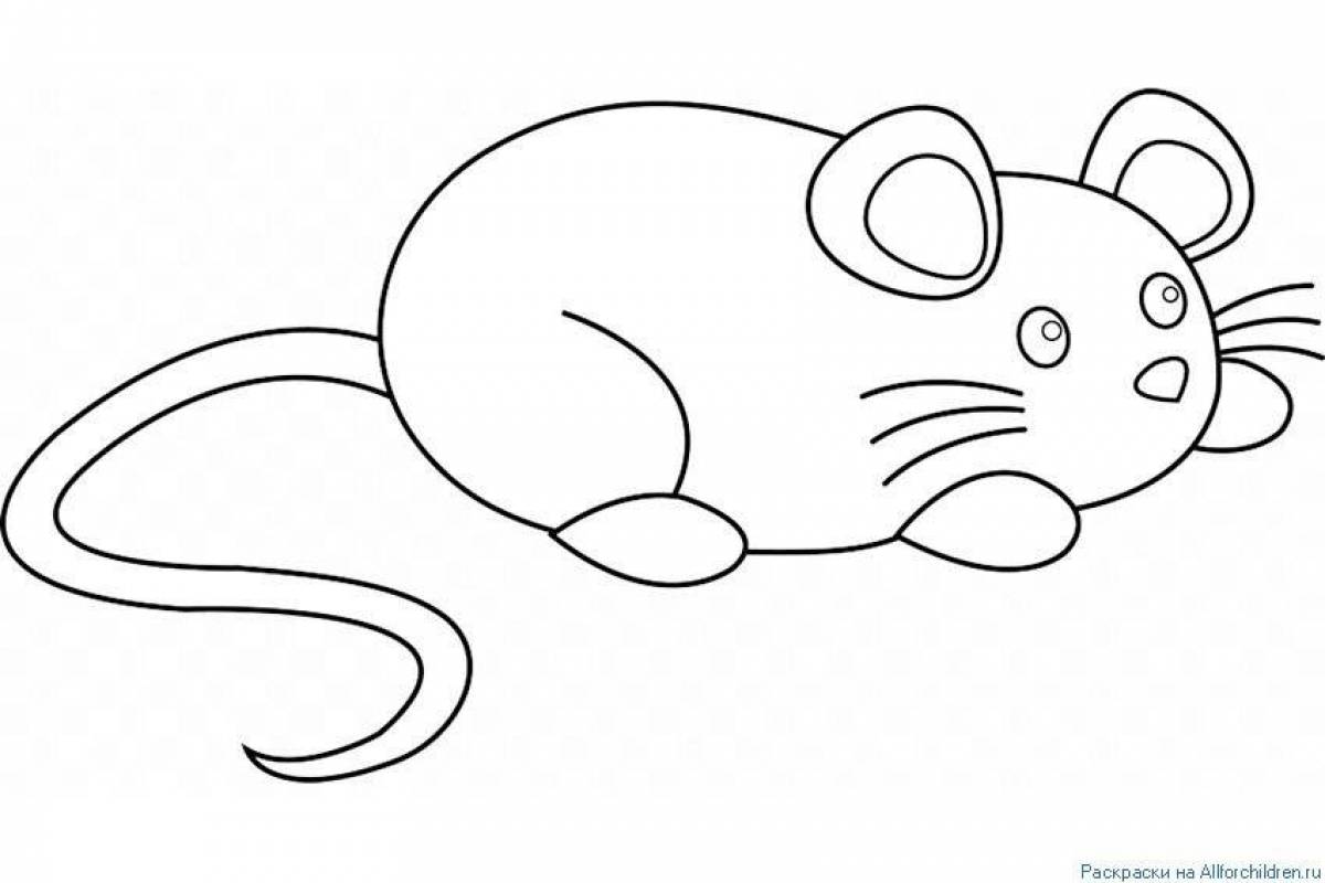 Любознательная раскраска мышь