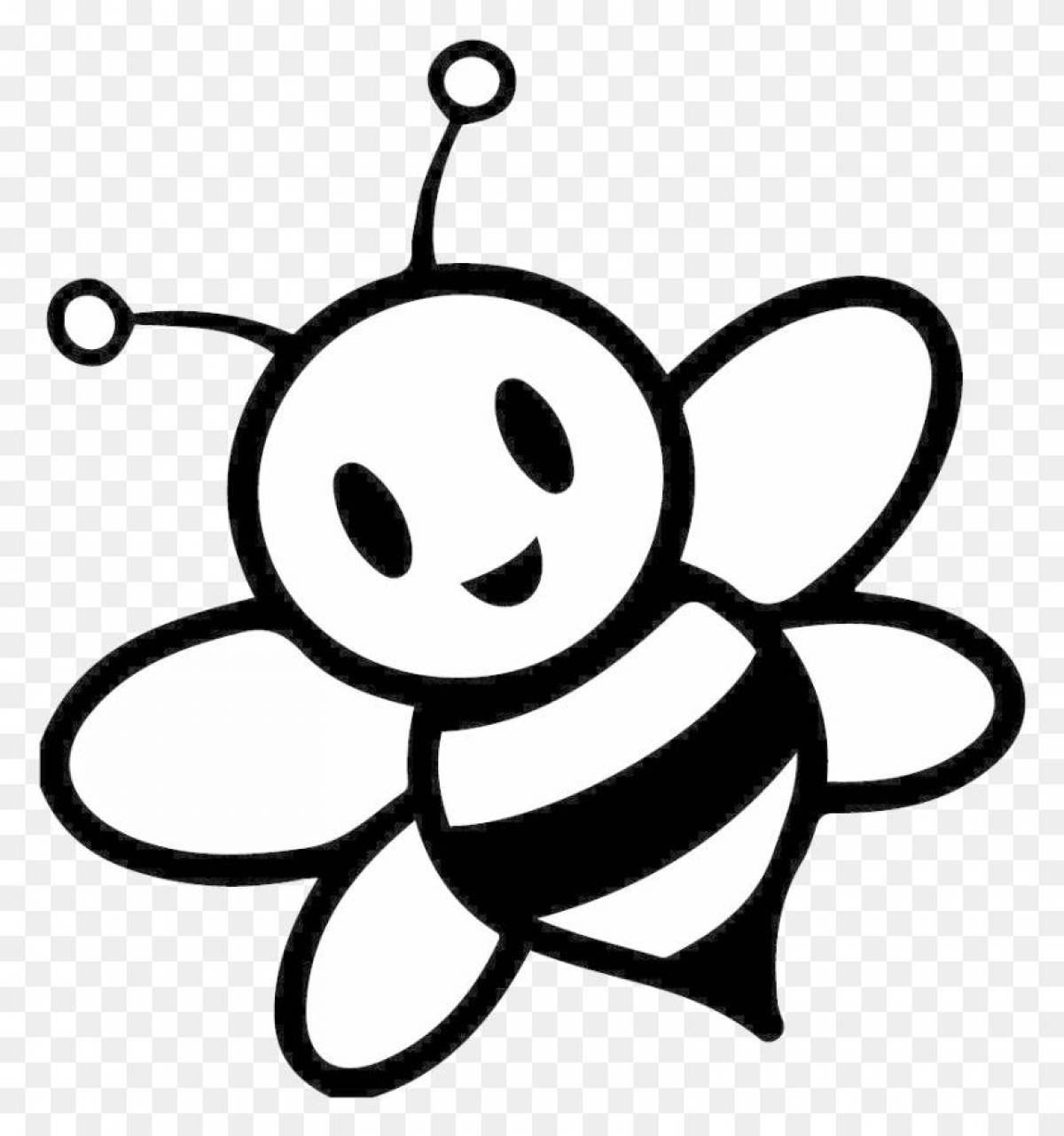 Раскраска веселая пчела