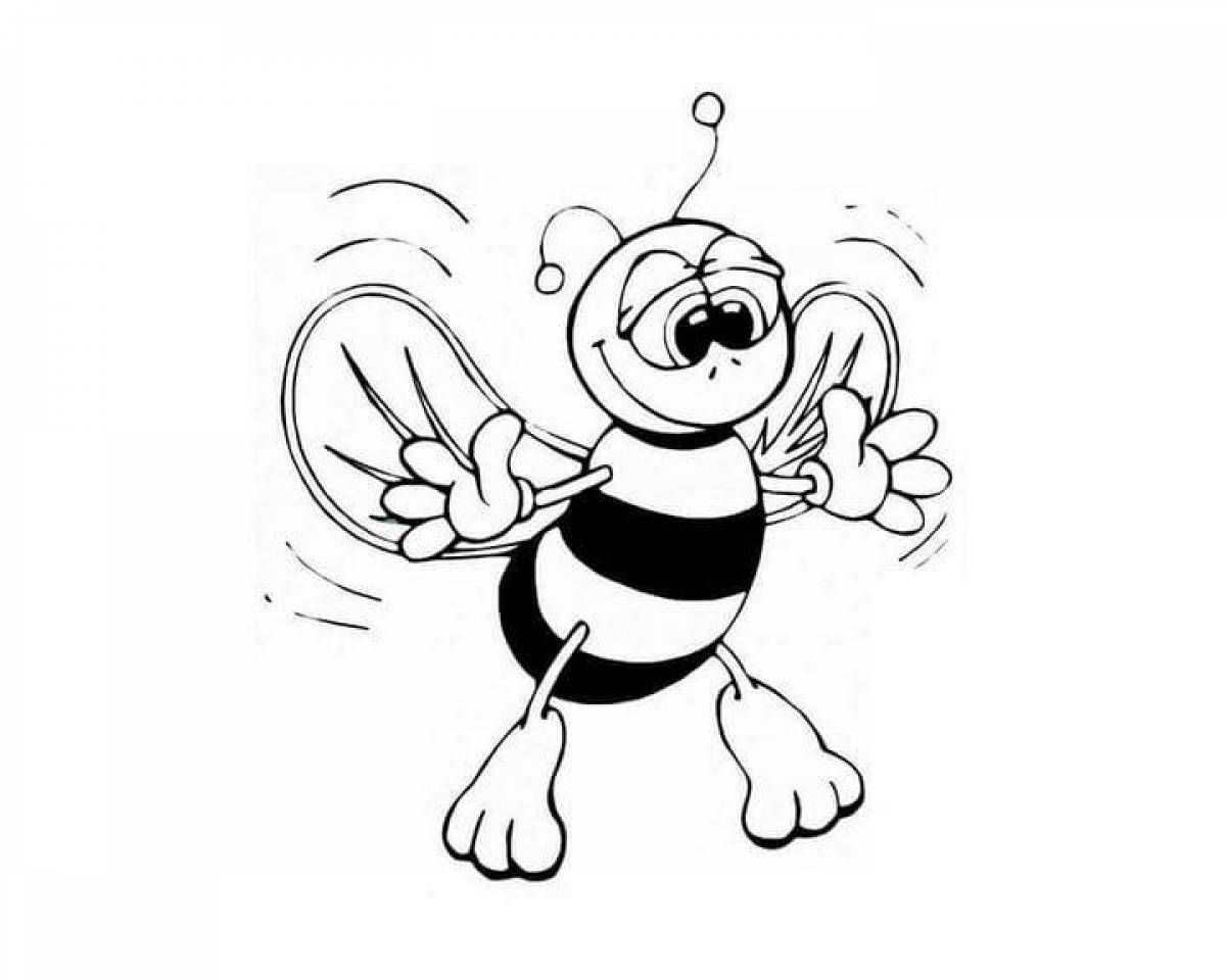 Coloring book smiling bee