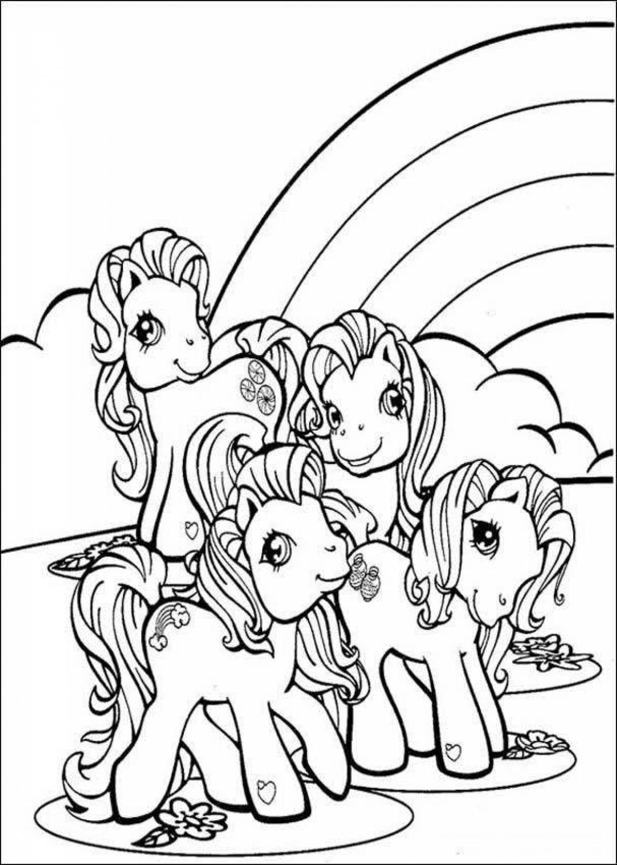 Coloring page magic rainbow friends