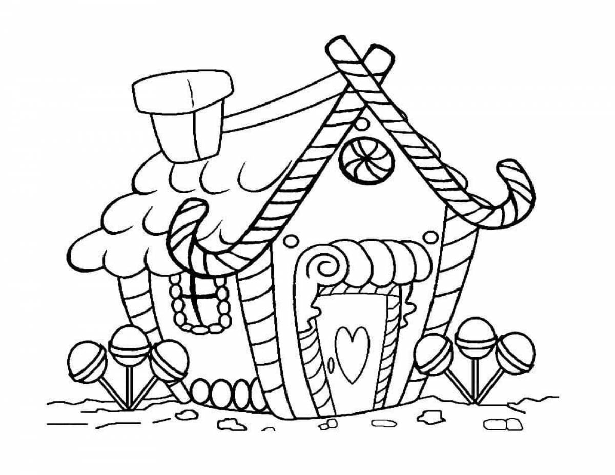 Coloring playful gingerbread house