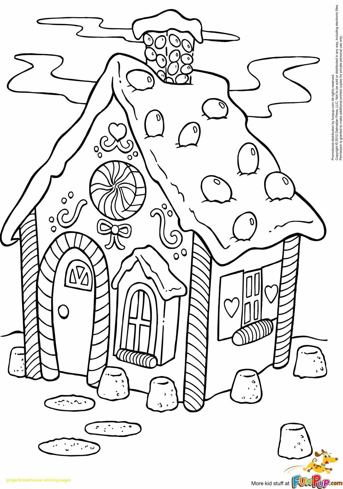 Coloring big gingerbread house