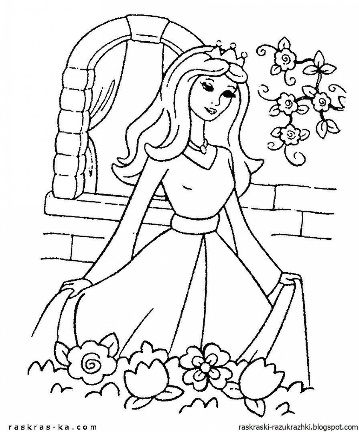A fascinating princess coloring book for children 5-6 years old