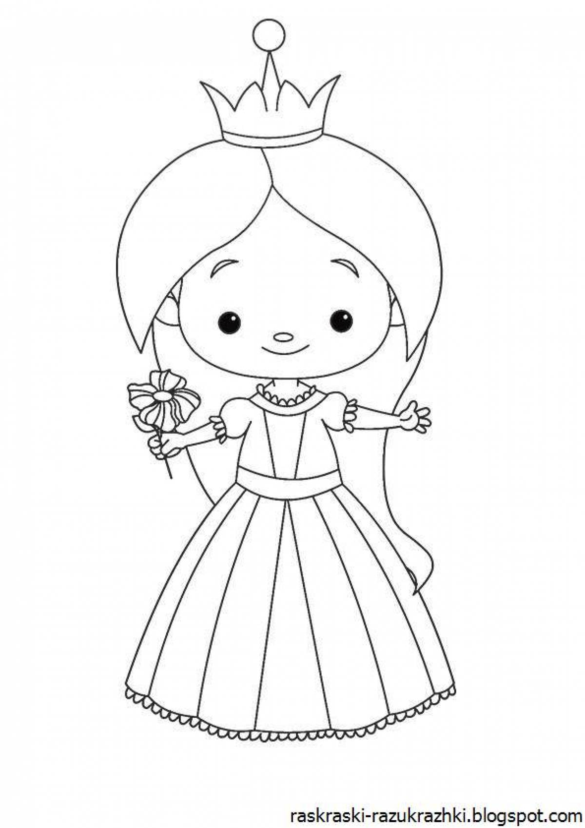 Royal coloring princess for children 5-6 years old