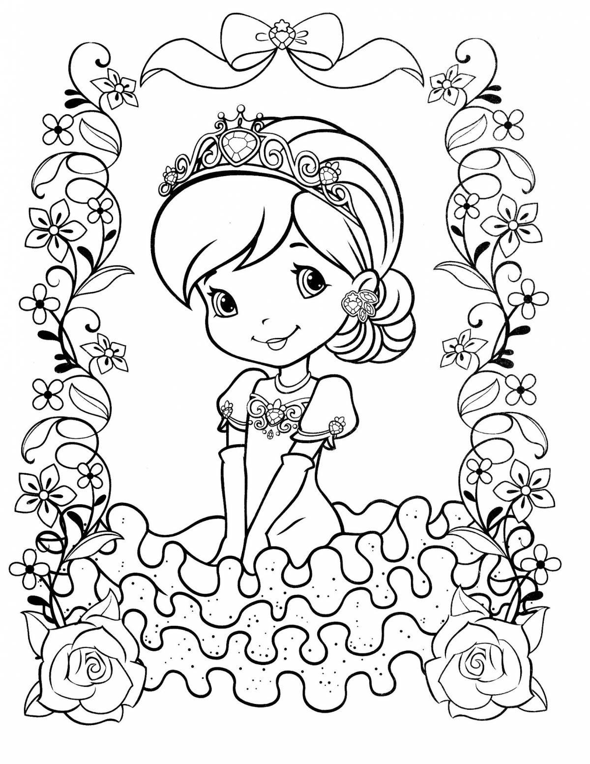 Generous coloring princess for children 5-6 years old