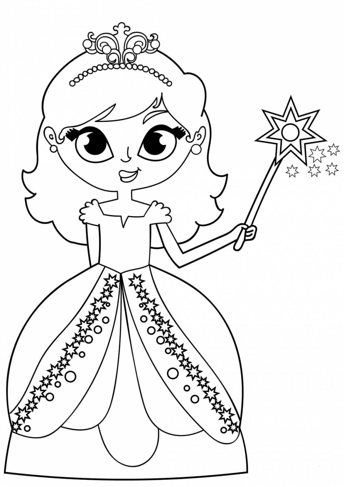 Elegant princess coloring book for kids 5-6 years old