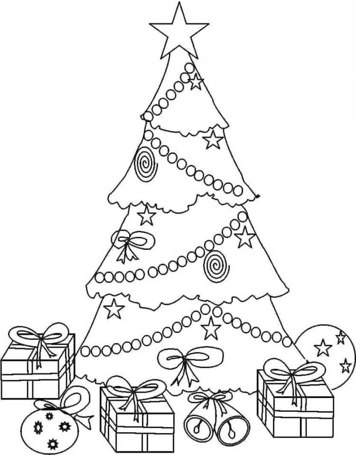 Joyful Christmas tree with toys