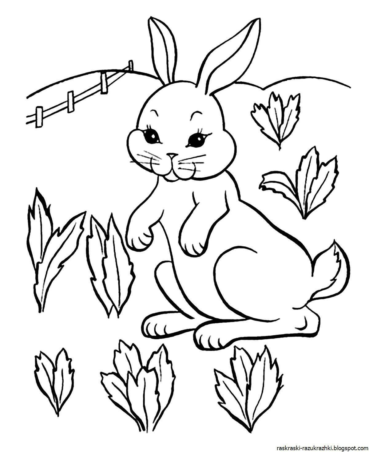 Восхитительная раскраска кролик для детей