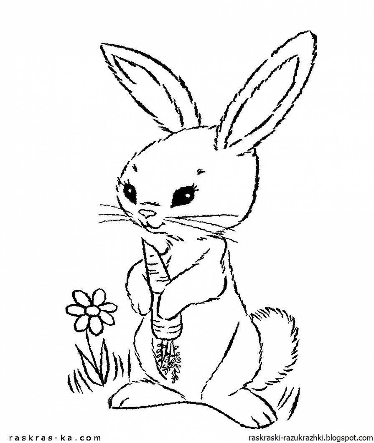 Анимированная раскраска кролик для детей