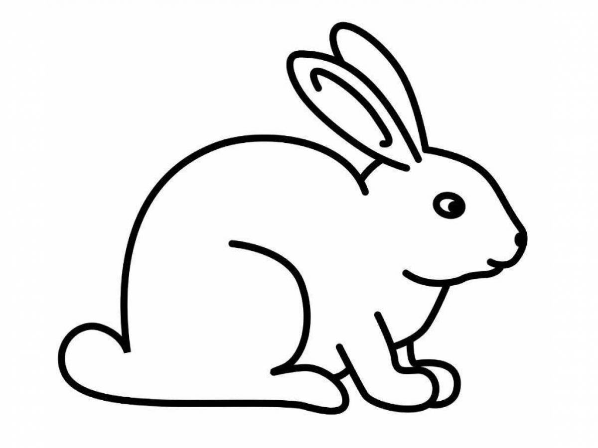 Wiggly coloring page rabbit for kids