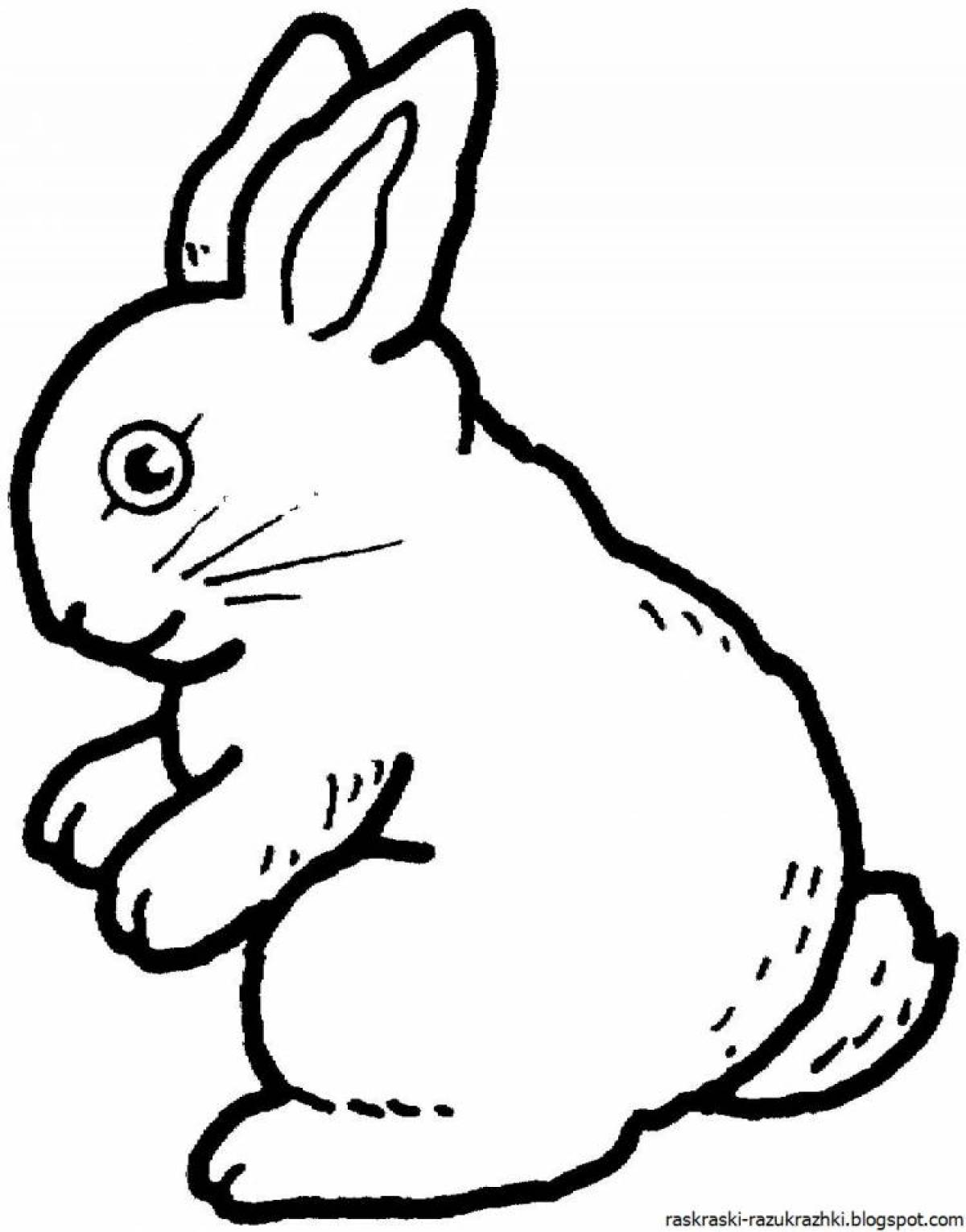 Snuggly coloring page rabbit for kids
