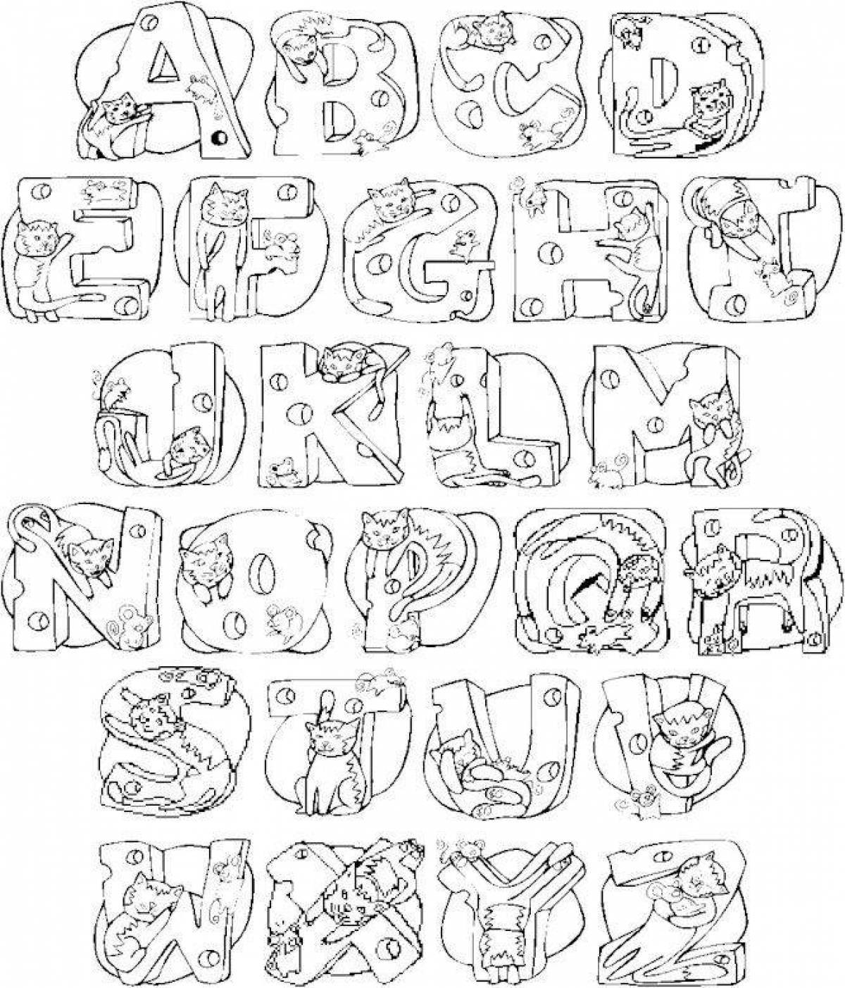 Alphabet signs coloring page