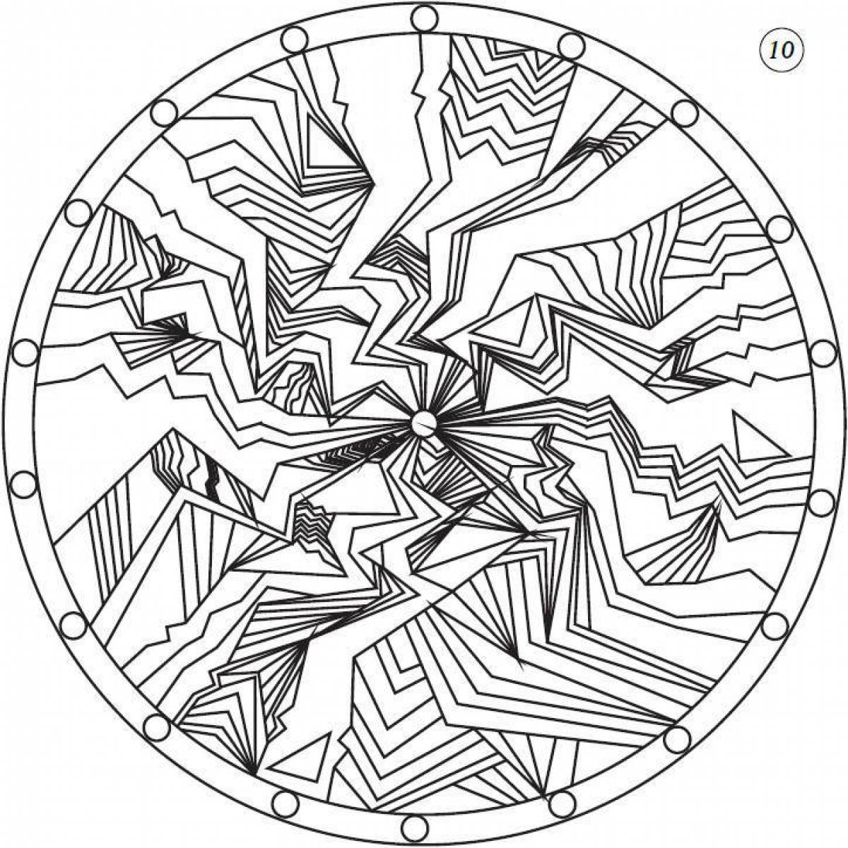 Radiant coloring page of a mandala with meaning