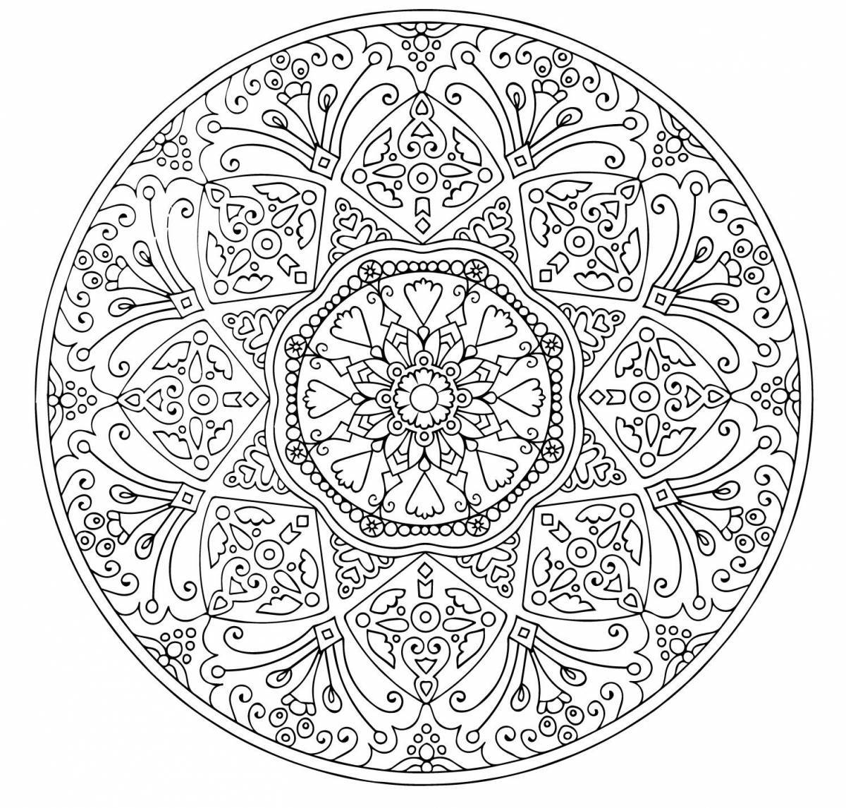 Divine coloring mandala with meaning