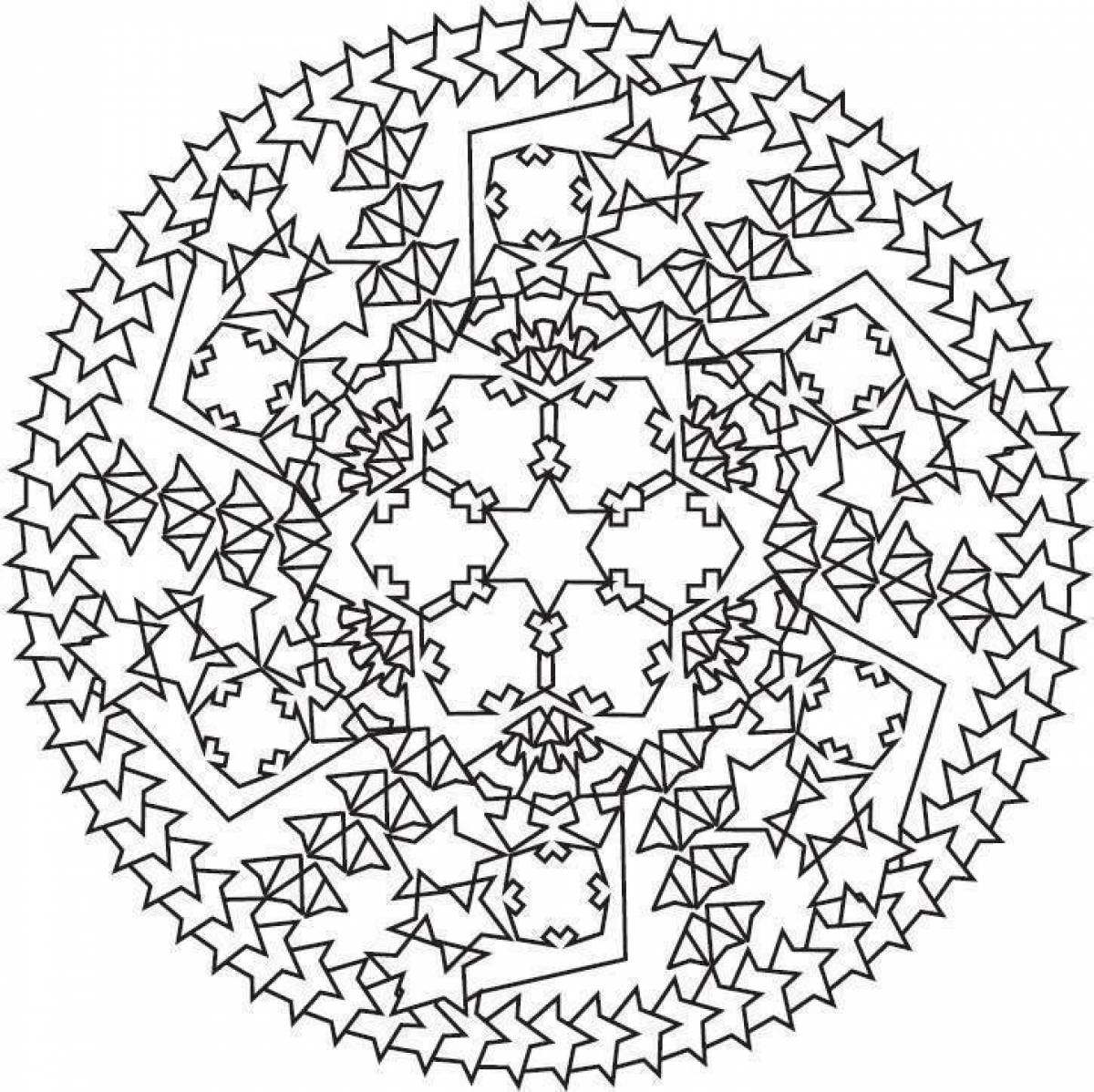 Blissful mandala coloring pages with meaning