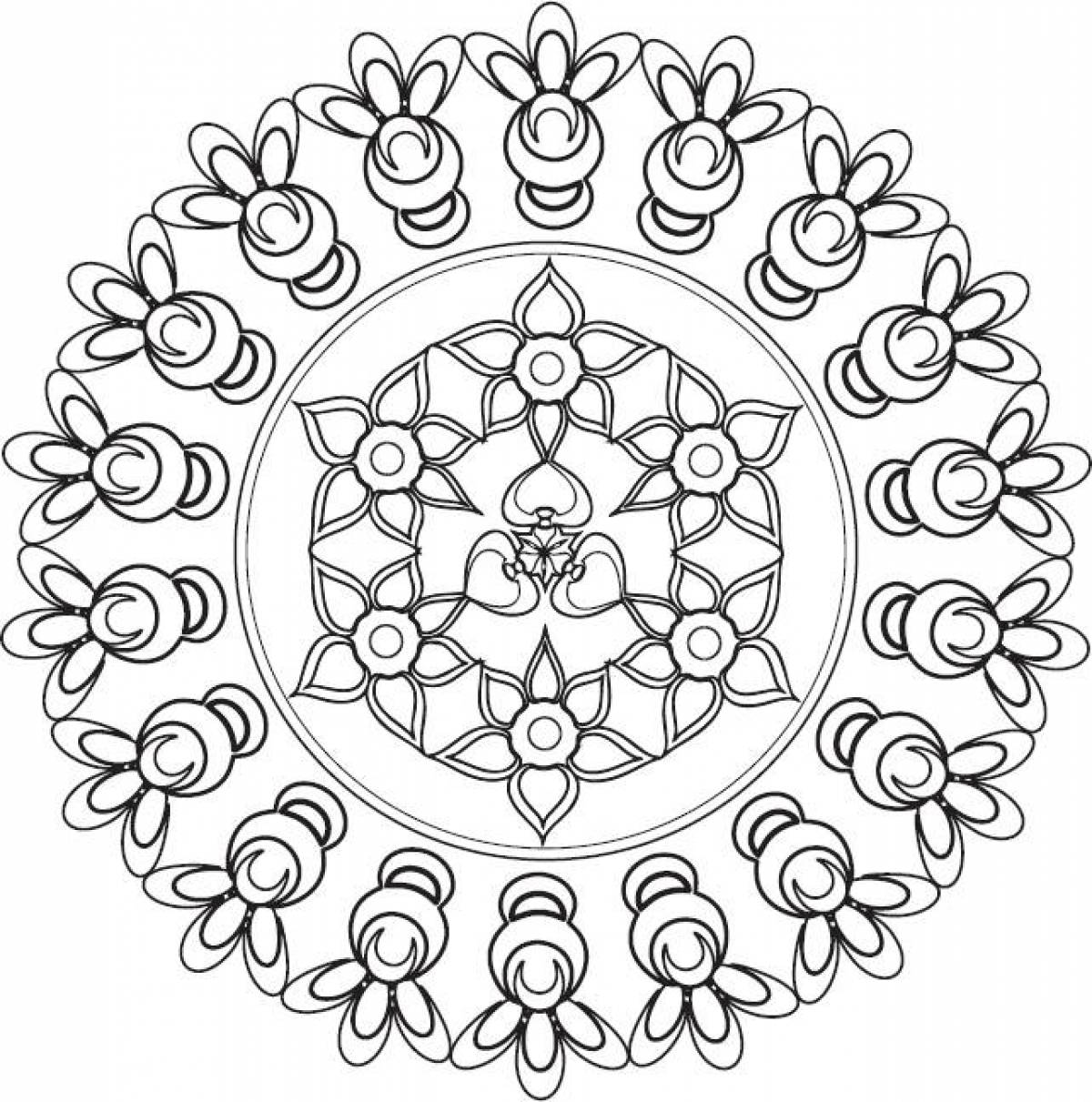 Harmonious mandala coloring pages with meaning